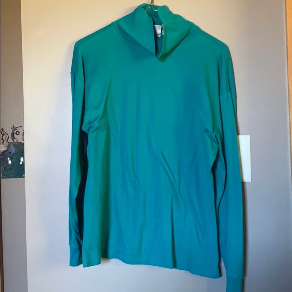 Teal turtleneck
